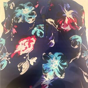 Pleione Floral Skirt - Blue and Red